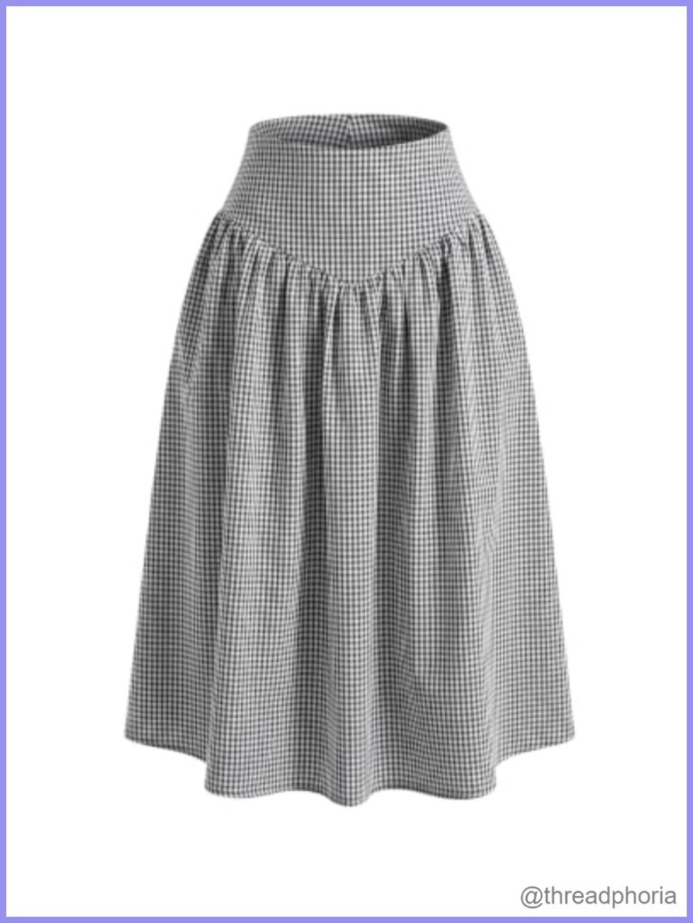 Women's Gingham Midi Skirt High Waisted A-Line Plaid Summer Vacation Outfit
